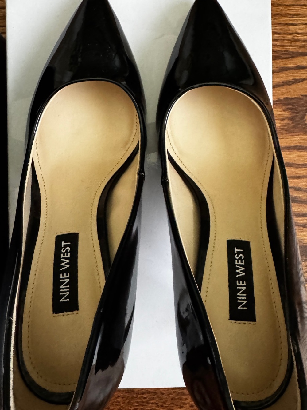 Nine West Black Patent Pointed Heels Pumps - Picture 6 of 6
